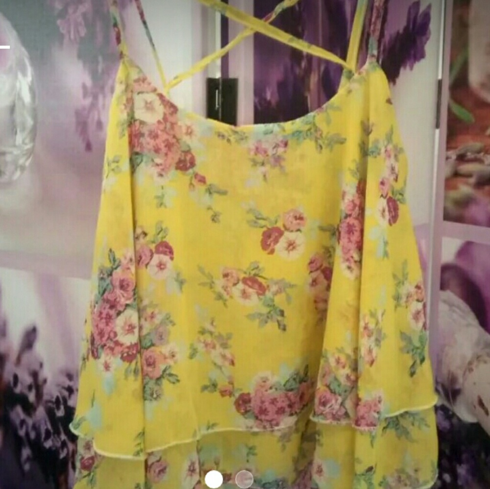 Yellow Top with Criss-Cross Straps